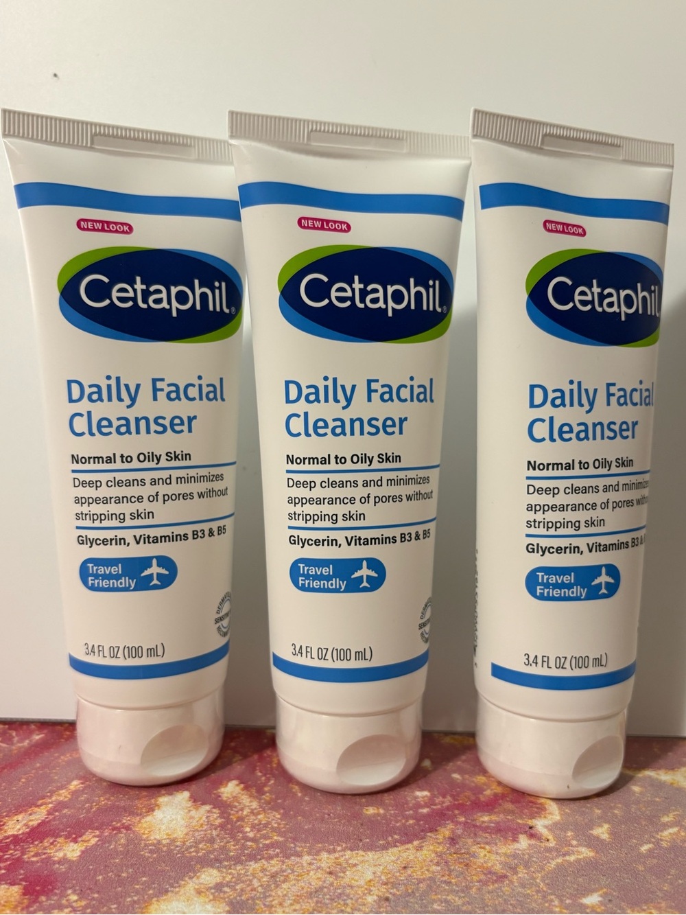 NEW Cetaphil Daily Facial Cleanser 3.4 oz - Bundle of 3